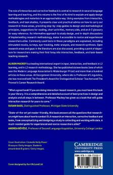 Interaction Feedback and Task Research in Second Language Learning