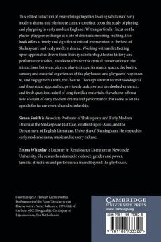 Playing and Playgoing in Early Modern England