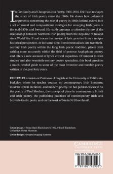 Continuity and Change in Irish Poetry 1966-2010