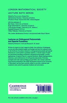 Lectures on Orthogonal Polynomials and Special Functions