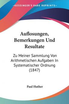 Auflosungen Bemerkungen Und Resultate