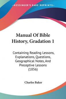 Manual Of Bible History Gradation 1