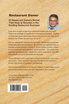 Restaurant Owner: 44 Restaurant Owners Reveal Their Keys to Success in the Exciting Restaurant Business