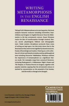 Writing Metamorphosis in the English Renaissance