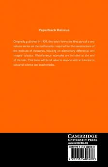 Mathematics for Actuarial Students