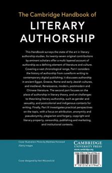 The Cambridge Handbook of Literary Authorship