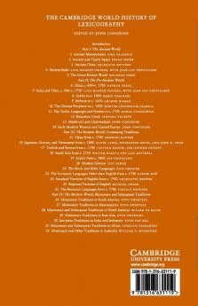 The Cambridge World History of Lexicography
