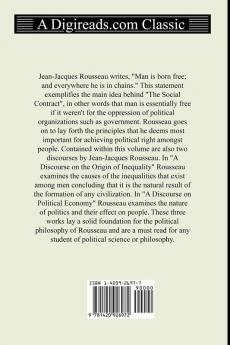 The Social Contract A Discourse on the Origin of Inequality and A Discourse on Political Economy
