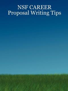 NSF CAREER Proposal Writing Tips