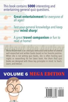 Brain Raid Quiz 5000 Questions and Answers: Volume 6 Mega Edition (Brain Raid Quiz Books)