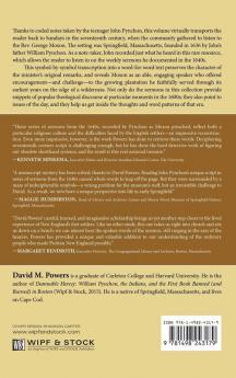 Good and Comfortable Words: The Coded Sermon Notes of John Pynchon and the Frontier Preaching Ministry of George Moxon