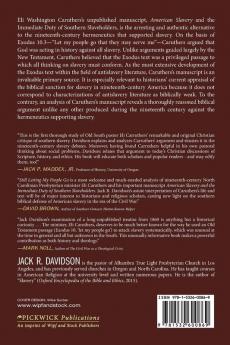 Still Letting My People Go: An Analysis of Eli Washington Caruthers's Manuscript Against American Slavery and Its Universal Application of Exodus 10:3