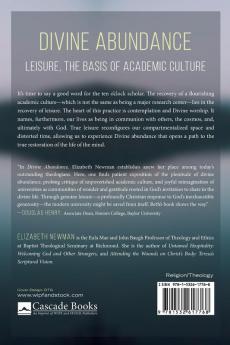Divine Abundance: Leisure the Basis of Academic Culture