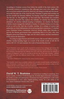 Sabbath and Sunday among the Earliest Christians Second Edition: When Was the Day of Public Worship?