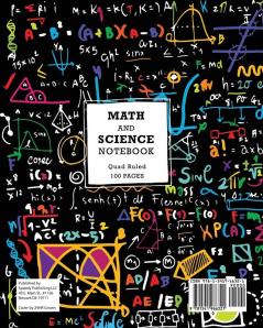 Math and Science Notebook Quad Ruled 100 Pages