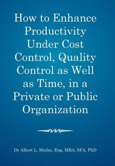 How to enhance productivity under cost control quality control as well as time in a private or public organization
