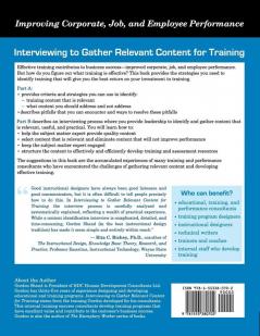 Interviewing to Gather Relevant Content for Training: Asking the right questions