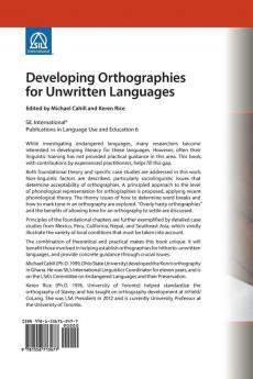 Developing Orthographies for Unwritten Languages