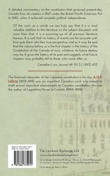 Canada's Federal System: Being a Treatise on Canadian Constitutional Law (1913)