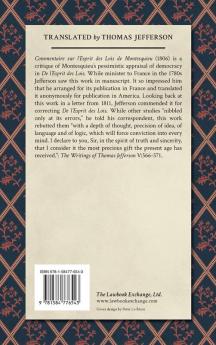 A Commentary and Review of Montesquieu's Spirit of Laws Prepared For Press From the Original Manuscript in the Hands of the Publisher (1811)
