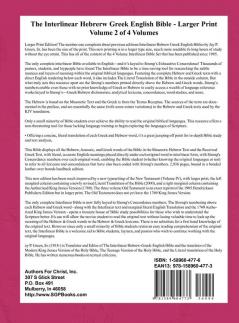 Interlinear Hebrew Greek English Bible-PR-FL/OE/KJ Large Print Volume 2