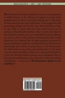 The Renaissance: Studies in Art and Poetry