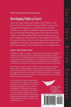 Developing Political Savvy (J–B CCL (Center for Creative Leadership))