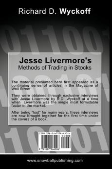 Jesse Livermore's Methods of Trading in Stocks
