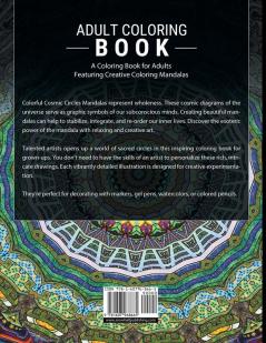 Adult Coloring Books Stress Relieving: A Coloring Book for Adults Featuring Creative Coloring Mandalas