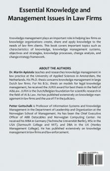 Essential Knowledge and Management Issues in Law Firms