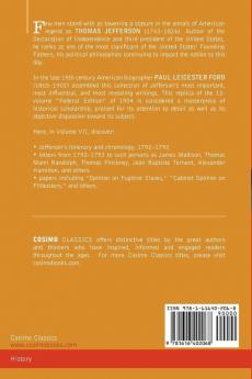 The Works of Thomas Jefferson Vol. VII (in 12 Volumes): Correspondence 1792-1793