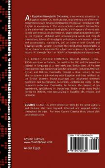 An Egyptian Hieroglyphic Dictionary (in Two Volumes) Vol.I: With an Index of English Words King List and Geographical List with Indexes List of Hi