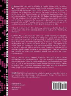 An Arabic-English Lexicon (in Eight Volumes) Vol. II: Derived from the Best and the Most Copious Eastern Sources: 2