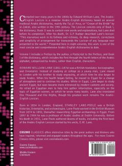 An Arabic-English Lexicon (in Eight Volumes) Vol. I: Derived from the Best and the Most Copious Eastern Sources: 1