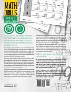 One-Sheet-A-Day Math Drills: Grade 3 Subtraction - 200 Worksheets (Book 6 of 24)