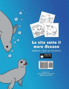 La vita sotto il mare Oceano Bambini Libro da colorare