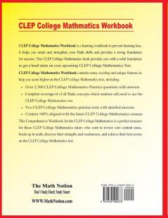 CLEP College Mathematics Workbook: Essential Learning Math Skills Plus Two College Math Practice Tests