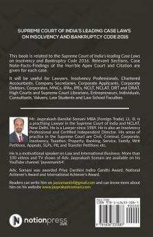 Supreme Court Of India'S Leading Case Laws On Insolvency And Bankruptcy Code 2016 Case Notes – Facts - Findings Of Apex Court Judges - Citations