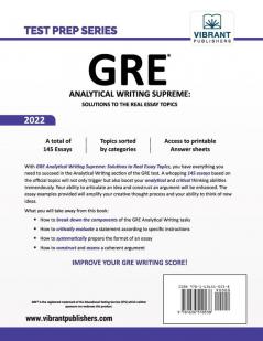 GRE Analytical Writing Supreme: Solutions to the Real Essay Topics (Test Prep Series)