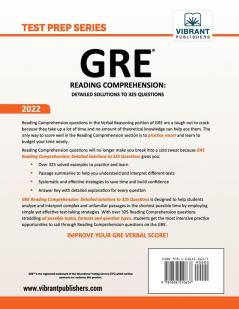 GRE Reading Comprehension: Detailed Solutions to 325 Questions (Test Prep Series)