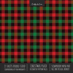 Christmas Plaid Scrapbook Paper Pad 8x8 Scrapbooking Kit for Cardmaking Gifts DIY Crafts Printmaking Papercrafts Holiday Decorative Pattern Pages