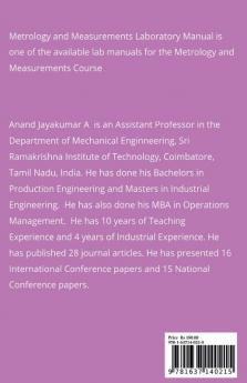 Metrology and Measurement : Laboratory Manual