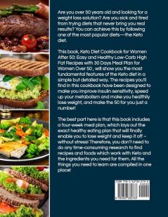 Keto Diet Cookbook for Women After 50: Easy and Healthy Low-Carb High Fat Recipes with 30 Days Meal Plan for Women Over 50