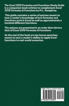 Excel 2019 Formulas and Functions Study Guide