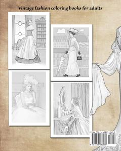 Historical fashion coloring book - vintage grayscale coloring books for adults: Vintage fashion coloring books for adults