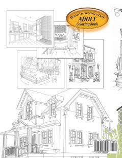 Relaxing coloring book Home Sweet Home. Home and Interior Adult coloring