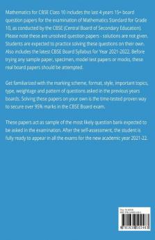 Mathematics Standard Cbse Class 10 Last 4 Years Boards Question Papers (Session 2021-22): Maths Previous Year Papers Cbse Grade X Board Examination 2021-2022