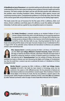 A Handbook On Law Of Insurance : (As Per The Syllabus Of Gauhati University) B.A. B.B.A. B.Com Ll.B(Hons.) And 3 Year Ll.B Course
