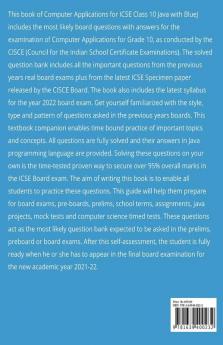 Icse Class 10 Computer Applications Chapter Wise Solved Question Bank For Java With Bluej (Session 2021-2022) Most Likely Important Questions With Answers For Cisce Grade X Board Exams