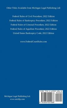 Federal Rules of Evidence; 2022 Edition